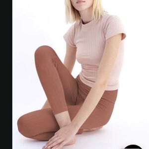 Prism Rust High Waist Ribbed Leggings